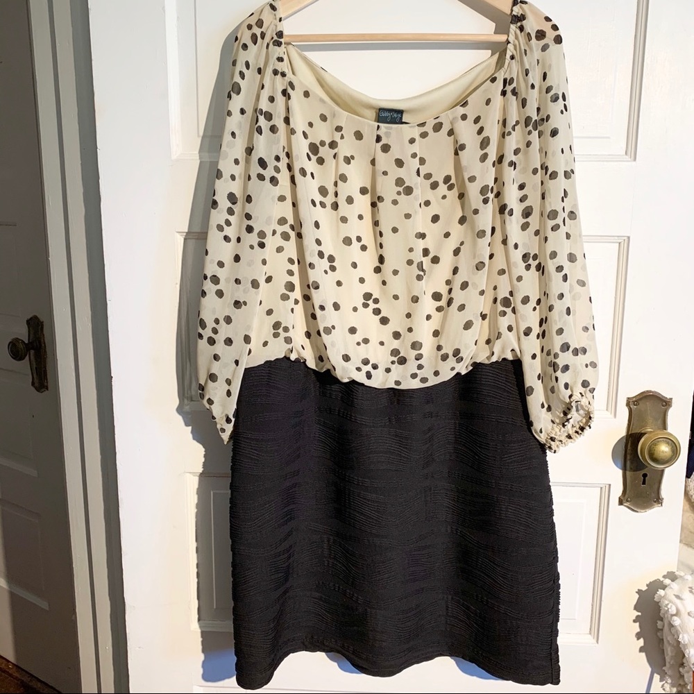 Gabby Skye animal print, sheer top dress 20w plus